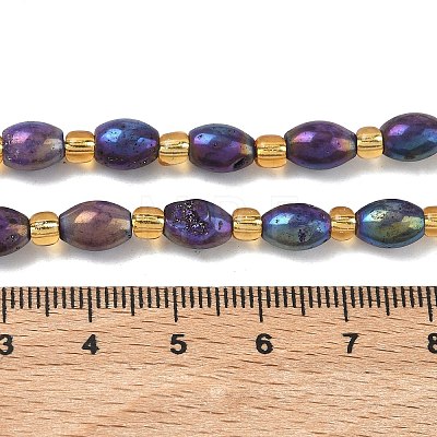 Electroplated Natural Druzy Geode Crystal Beads Strands G-G459-03B-10-1