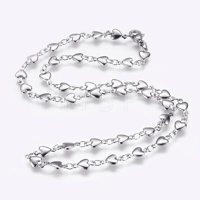 304 Stainless Steel Chain Necklaces STAS-P164-11-1