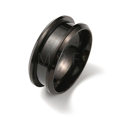 201 Stainless Steel Grooved Finger Ring Settings RJEW-WH0010-08A-EB-1-1