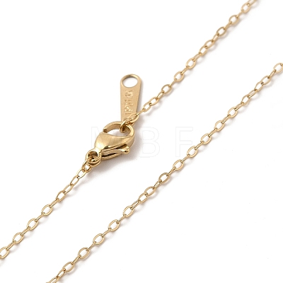 Ion Plating(IP) 304 Stainless Steel Cable Chain Necklace for Women NJEW-G097-15G-1