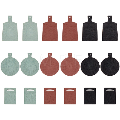 6 Bags 3 Styles Wood Plate Display Decorations DJEW-FG0001-46-1