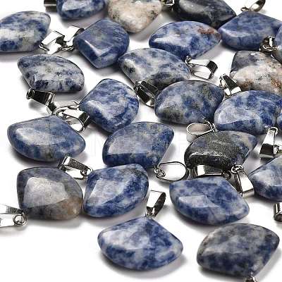 Natural Blue Spot Jasper Pendants G-Z067-05P-04-1