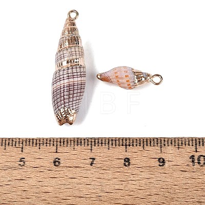 Electroplate Natural Spiral Shell Pendants SSHEL-Q100-49G-1