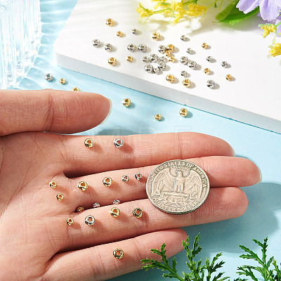 60Pcs 4 Styles Column Brass Beads KK-TA0009-07-1