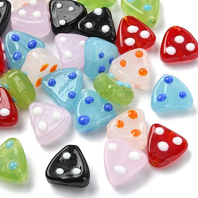 30Pcs 6 Colors Handmade Lampwork Beads LAMP-YW0004-26-1