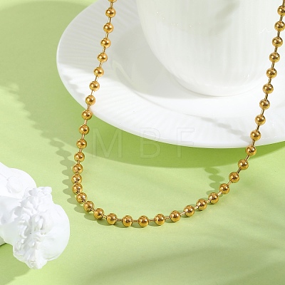3MM 304 Stainless Steel Ball Chain Necklaces NJEW-D322-02G-1