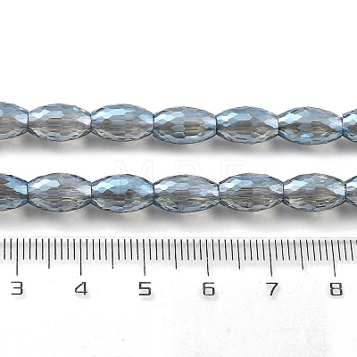 Electroplate Transparent Glass Beads Strands EGLA-M032-02A-PL02-1