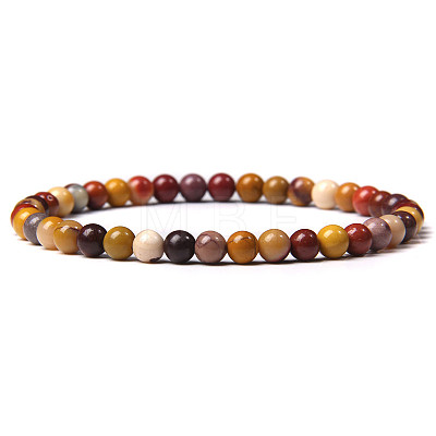 4mm Round Natural & Synthetic Mixed Gemstone Beads Bracelet for Men KG3069-M-1