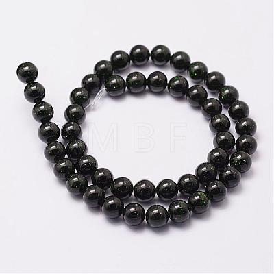 Synthetic Green Goldstone Beads Strands G-N0178-02-10mm-1