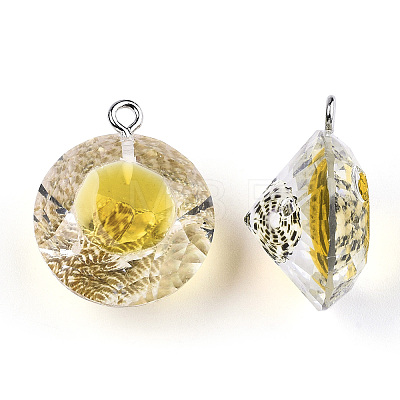 Transparent Epoxy Resin Pendants CRES-N025-11C-1