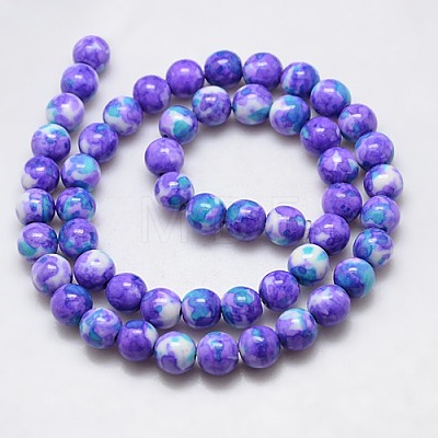 Synthetic Ocean White Jade Beads Strands G-L019-6mm-04-1