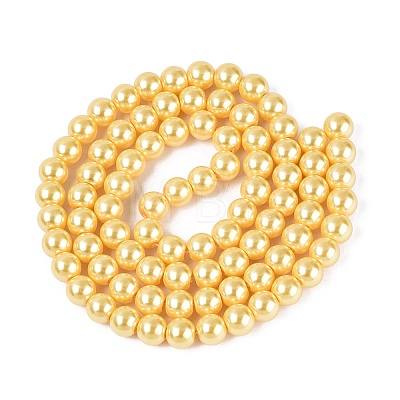 Baking Paint Pearlized Glass Pearl Bead Strands HY-ZX002-02A-67-1