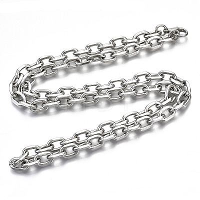 Iron Cable Chains Necklace Making MAK-N034-003A-P-1