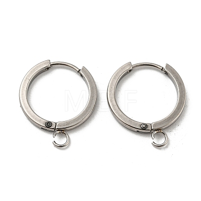 Tarnish Resistant 201 Stainless Steel Huggie Hoop Earrings Findings STAS-A167-01D-P-1