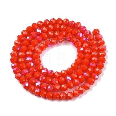 Electroplate Opaque Solid Color Glass Beads Strands EGLA-A044-P4mm-L03-1