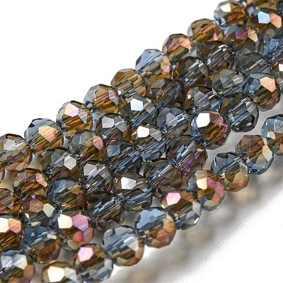 Electroplate Glass Faceted Rondelle Beads Strands EGLA-D020-4x3mm-54-1