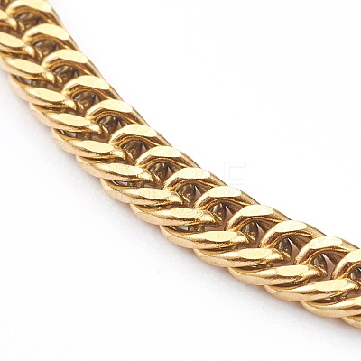 Men's 304 Stainless Steel Diamond Cut Curb Chain Bracelets BJEW-JB06019-02-1