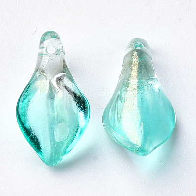 Transparent Spray Painted Glass Pendants X-GLAA-S054-007B-01-1