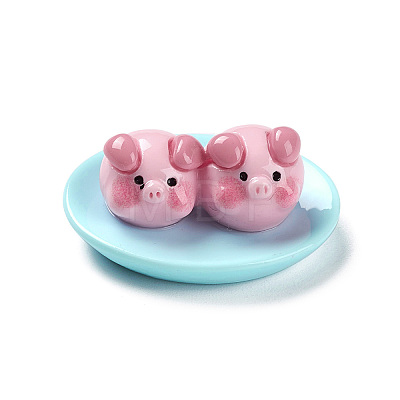 Opaque Resin Cute Pig Imitation Food Decoden Cabochons CRES-M016-01G-1