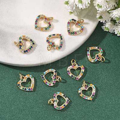 SHEGRACE Valentine's Day Brass Colorful Cubic Zirconia Charms XGRQ3P724-570G-1