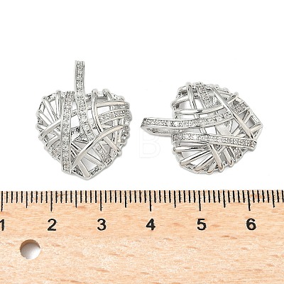 Brass Micro Pave Clear Cubic Zirconia Pendants KK-B139-01P-1