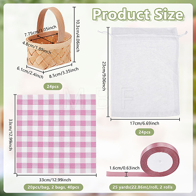 Bamboo Weaving Basket Mini Model AJEW-OC0015-97A-1