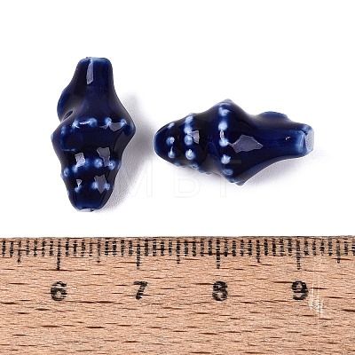 Vintage Handmade Porcelain Beads PORC-Q006-08O-1