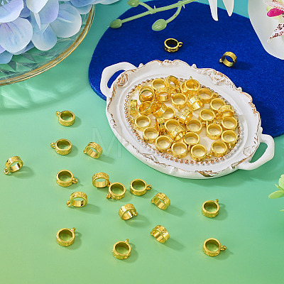 50Pcs Tibetan Style Alloy Tube Bails TIBE-TAD0001-01G-1