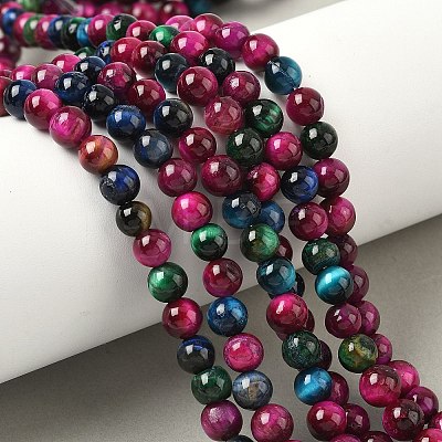 Grade AB Natural Tiger Eye Beads Strands G-F591-18-6mm-06-1