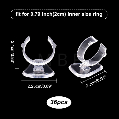   36Pcs Mini Plastic Single Ring Display Stands RDIS-PH0001-005-1