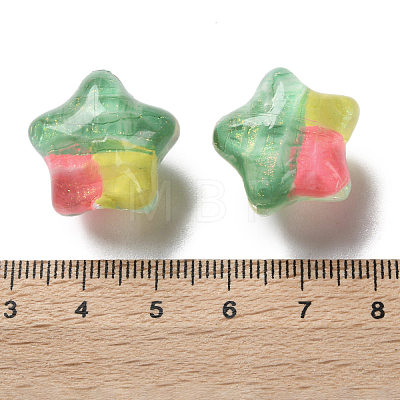 Gradient Color Transparent Hand-drawed Acrylic Beads TACR-P012-01B-09-1