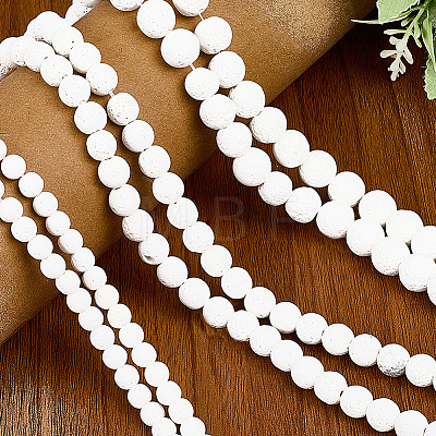 5 Strands Natural Lava Rock Round Beads Strands G-LT0001-02A-01-1