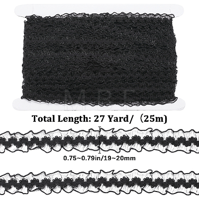 25M Nylon Elastic Pleated Lace Trim OCOR-CY0001-13B-1