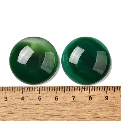 Natural Green Onyx Agate Cabochons G-E492-F-05-1