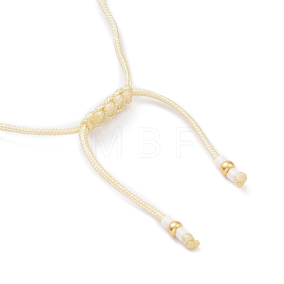 Adjustable Miyuki Seed & Brass Braided Beaded Bracelets for Women BJEW-O187-16-1