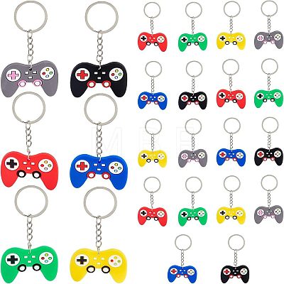 SUPERFINDINGS 24Pcs 6 Colors Plastic Keychains KEYC-FH0001-05-1