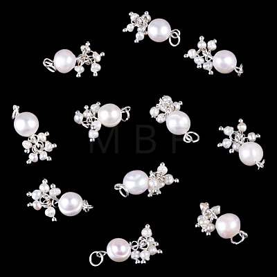 12Pcs Potato Natural Cultured Freshwater Pearl Pendants PALLOY-TA00385-1