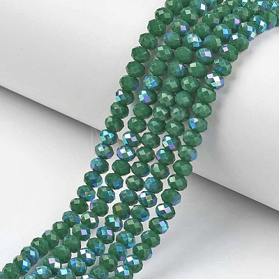 Electroplate Opaque Solid Color Glass Beads Strands LS-EGLA-A034-P4mm-L05-1