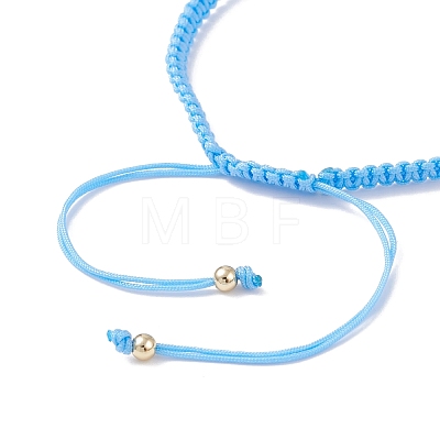 Big Evil Eye Braided Bead Bracelet BJEW-JB07109-05-1