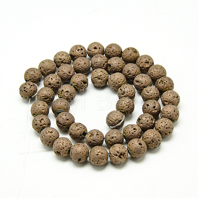 Electroplate Natural Lava Rock Beads Strands G-T058-03F-1