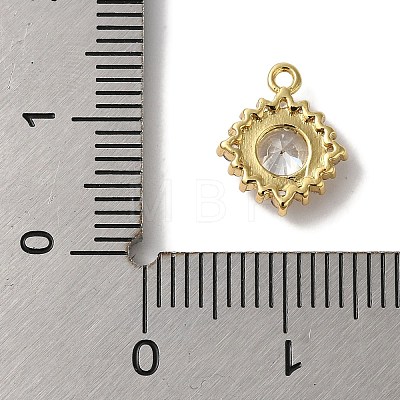 Brass Micro Pave Clear Cubic Zirconia Pendants KK-S391-01G-B-1