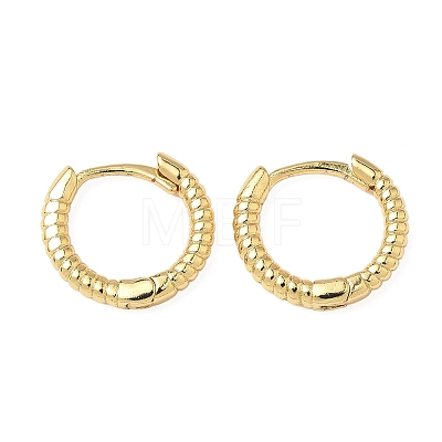 Textured Brass Hoop Earrings EJEW-A132-13G-1