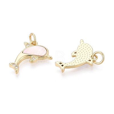 Brass Micro Pave Clear Cubic Zirconia Pendants KK-T080-72G-1