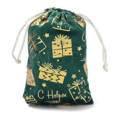 Gold Stamping Christmas Velvet Storage Bags ABAG-Q053-01B-02E-1