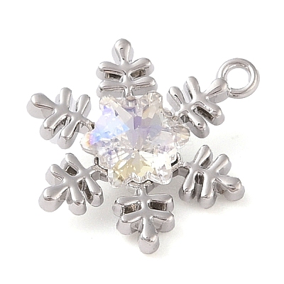 Alloy with Rhinestone Pendants ALRI-U001-02F-02-1