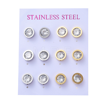 304 Stainless Steel Stud Earrings STAS-D0001-07B-1