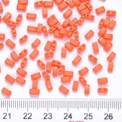 2-Hole Baking Painted Glass Seed Beads SEED-S031-M-406-1