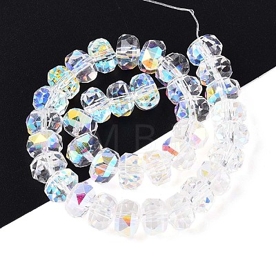 Electroplate Transparent Glass Beads Strands EGLA-N022-04A-D21-1