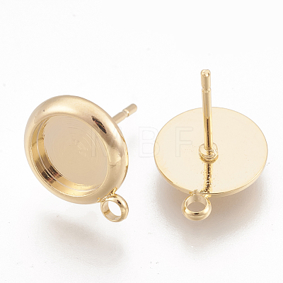 Brass Ear Stud Findings X-KK-S345-021G-1