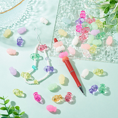 80Pcs 2 Styles Opaque Acrylic Beads OACR-TA0004-90-1